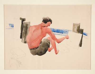 Der Künstler am Strand beim Skizzieren von Charles Demuth