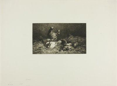 Hühner in ihrem Stall von Charles Emile Jacque