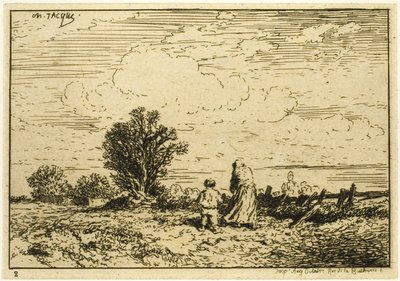 Überquerung der Wiese von Charles Emile Jacque