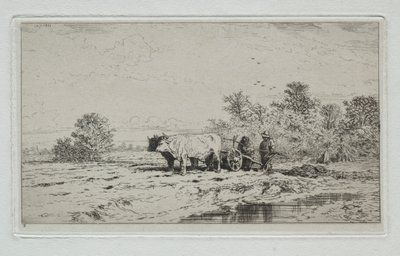 Landschaft, Arbeiter, 1845 von Charles Emile Jacque