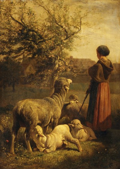 Frühling von Charles Emile Jacque