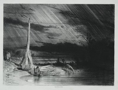 Der Fischer, Regenwetter von Charles Emile Jacque