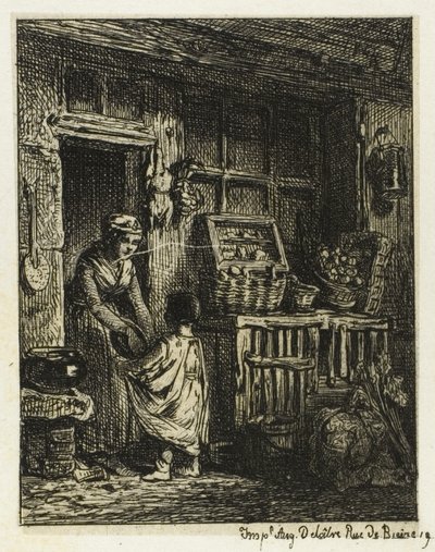 Der Obstverkäufer und das Kind von Charles Emile Jacque