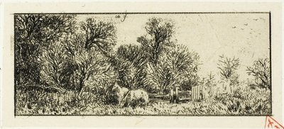 Zwei Pferde im Wald von Charles Emile Jacque
