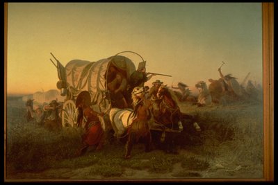 Der Angriff auf einen Auswandererzug von Charles Ferdinand Wimar