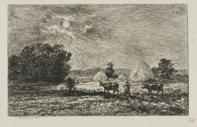 Mondschein in Valmondois von Charles Francois Daubigny