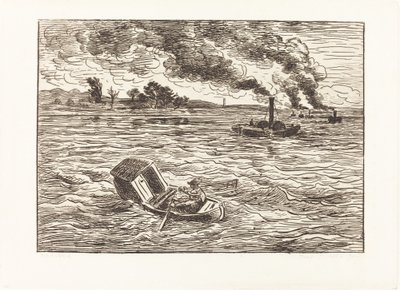Dampfschiffe (Les Bateaux à vapeur) von Charles Francois Daubigny