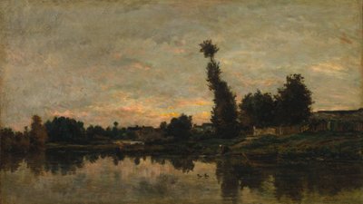 Sonnenuntergang am Fluss Oise, 1866 von Charles Francois Daubigny
