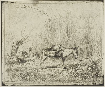 Der Esel auf der Wiese von Charles Francois Daubigny
