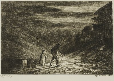 Die Suche nach einem Gasthaus von Charles Francois Daubigny
