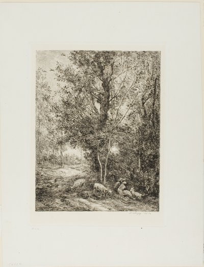 Der Hirte und die Hirtin von Charles Francois Daubigny