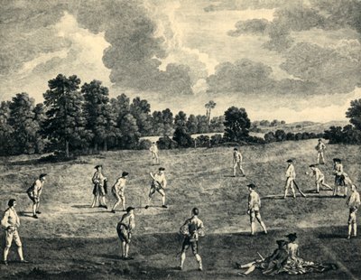 Cricket-Match in Mary-Le-Bone Fields, 1748, 1947 von Charles Grignion