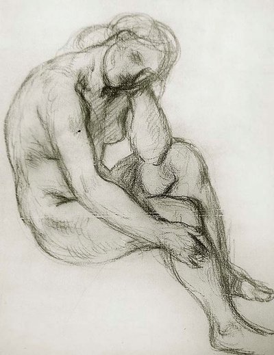 Studie einer sitzenden nackten Frau von Charles Haslewood Shannon