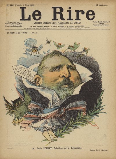 Emile Loubet, Illustration für Le Rire von Charles Leandre