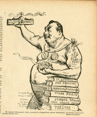 Le Lire, Satire in Schwarz-Weiß von Charles Leandre