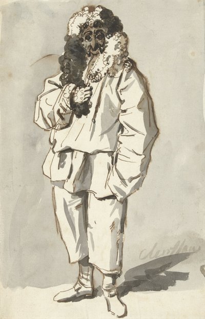 Römischer Polichinelle im Fastnachtskostüm von Charles Louis Clerisseau