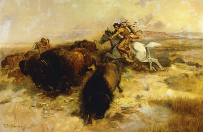 Büffeljagd, 1897 von Charles Marion Russell