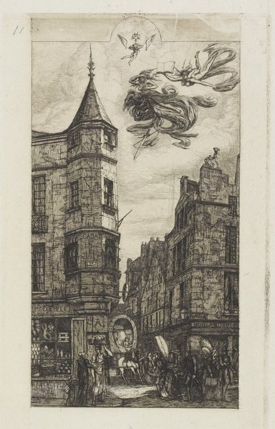 Haus mit einem Turm, Nr. 22, 1861 von Charles Meryon