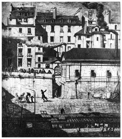 La Morgue, um 1841-1868 von Charles Meryon