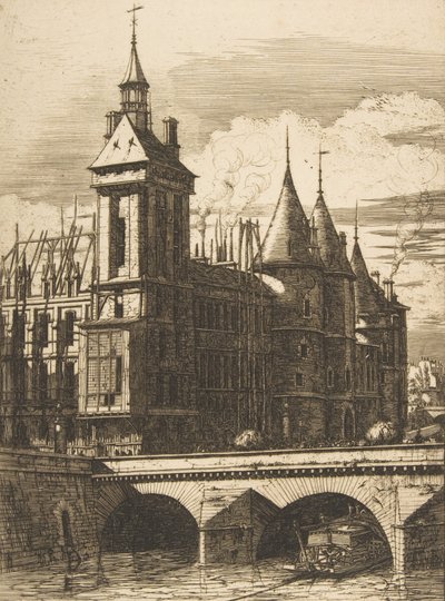 Der Uhrturm, Paris, 1852 von Charles Meryon