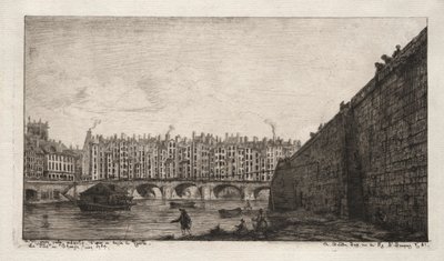 Die Exchange-Brücke, Paris, um 1784, 1855 von Charles Meryon