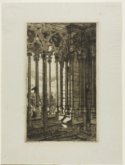 Die Galerie von Notre-Dame, Paris von Charles Meryon