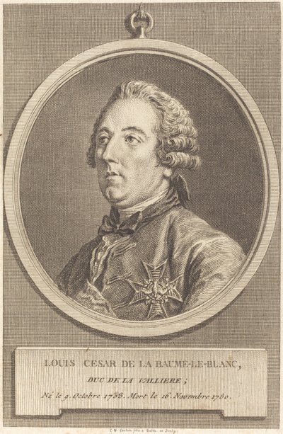 Louis Cesar de La Baume-le-Blanc von Charles Nicolas Cochin II