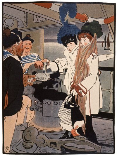 Kriegsschiff, ca. 1900 von Charles Pourriol