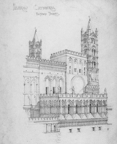 Palermo Kathedrale, östliche Türme, 1891 von Charles Rennie Mackintosh