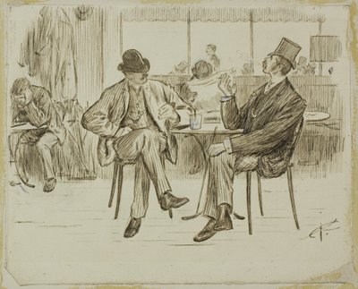 Café-Szene von Charles Samuel Keene