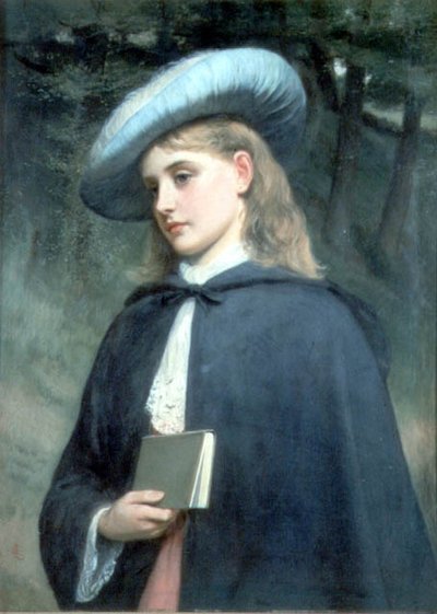 Mädchen mit einem Buch von Charles Sillem Lidderdale