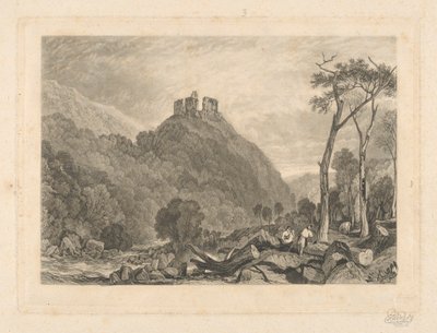 Okehampton Castle, am Fluss Okement von Charles Turner