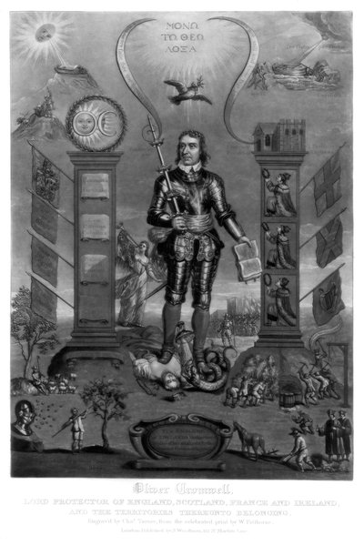 Oliver Cromwell, englischer Soldat und Staatsmann, 1816 von Charles Turner