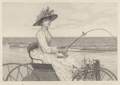 Ohne Titel (Frau in einer Kutsche) von Charles X. Harris