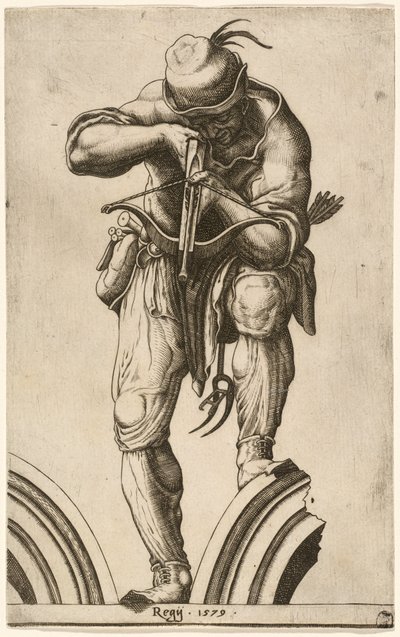 Ein Bogenschütze schießt eine Armbrust von Cherubino Alberti