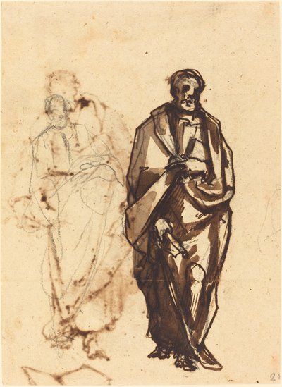 Drapierte Figur mit einem Stab von Cherubino Alberti