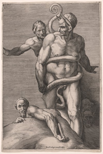 Minos und Dämonen, aus dem Jüngsten Gericht von Cherubino Alberti