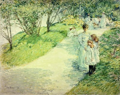 Spaziergänger im Garten von Childe Frederick Hassam