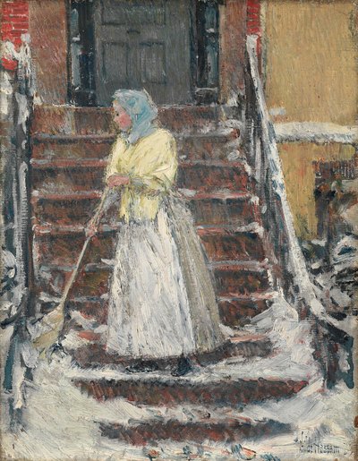 Schneefegen von Childe Hassam