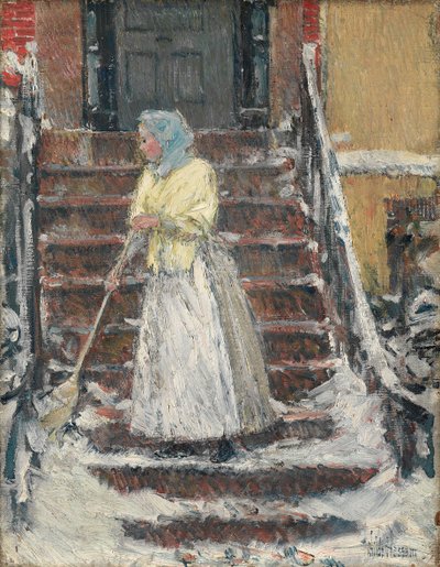 Schneefegen, 1890er Jahre von Childe Hassam