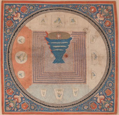 Kosmologisches Mandala mit dem Berg Meru von Chinese School