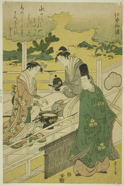 Eine Parodie der Geschichten von Ise von Chobunsai Eishi