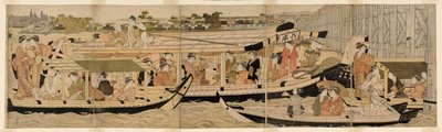 Vergnügungsboote auf dem Sumida-Fluss von Chobunsai Eishi