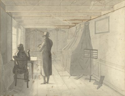 Interieur mit zwei Männern, darunter ein Zeichner von Christiaan Andriessen