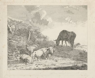 Landschaft mit Vieh von Christiaan Godfried Schutze van Houten