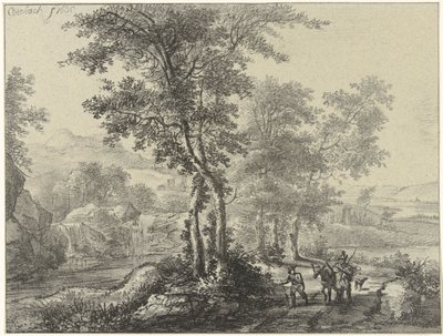 Waldreiche Landschaft mit Reisenden von Christiaan Josi