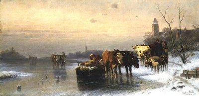 Winterlandschaft mit Vieh von Christian Mali