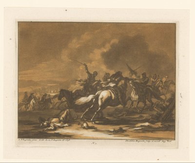 Reiterkampf (Reiter, Pferde und Schlachten) von Christian Rugendas