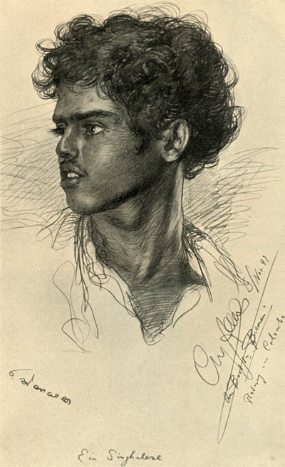 Singhalesischer Mann, Colombo, Ceylon, 1898 von Christian Wilhelm Allers