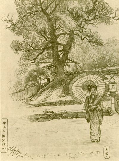 Frau mit Sonnenschirm, Nagasaki, Japan von Christian Wilhelm Allers